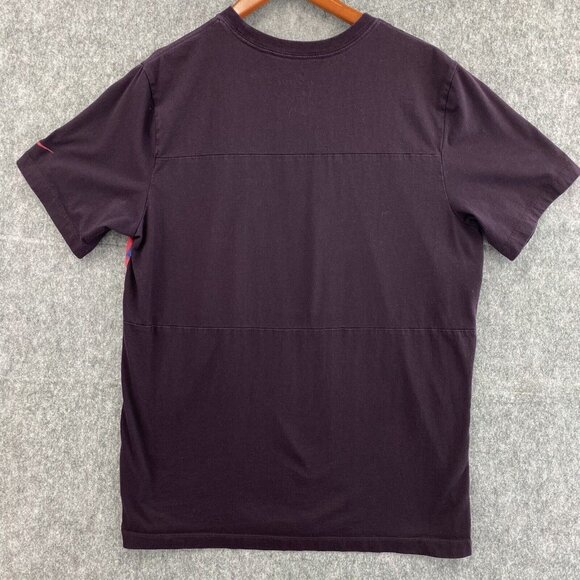 Nike FC Barcelona T Shirt Mens L Travel Crest 19/20 Burgundy Checkerboard Tee - Picture 6 of 9
